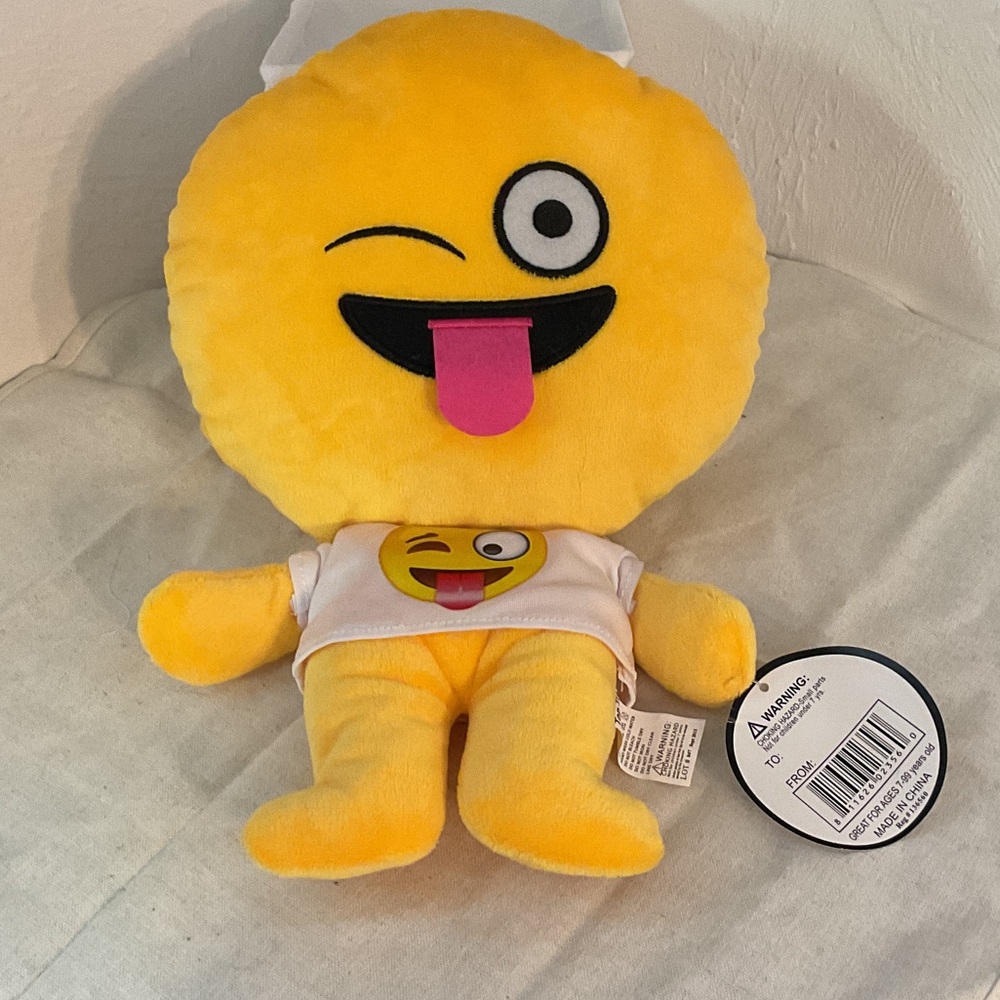 Sale! Top Trenz Silly Face Emoji Plush Toy, 15”x10”x2”, NWT